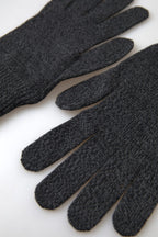 Dolce & Gabbana Gray Virgin Wool Knit Hands Mitten Men Gloves