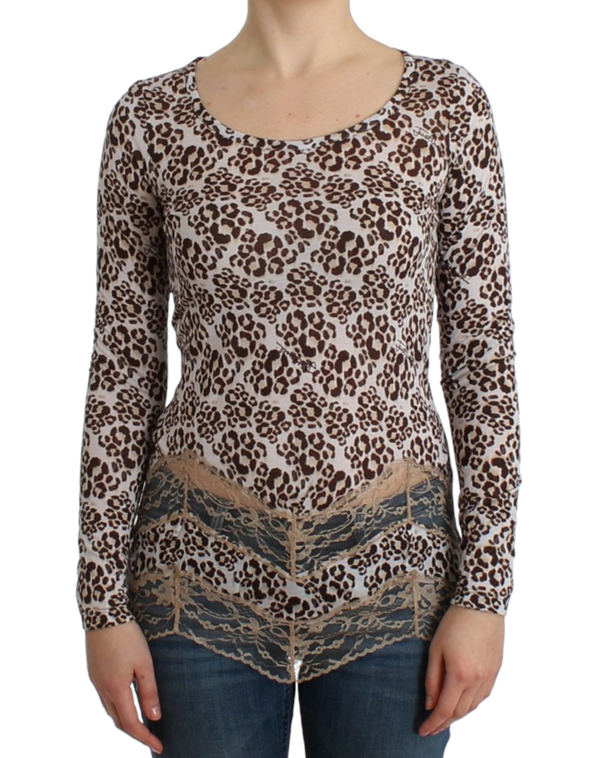 Cavalli Brown longsleeved lace top