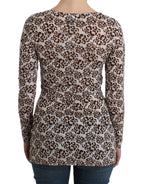Cavalli Brown longsleeved lace top