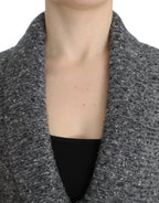 Cavalli Gray wool knitted cardigan