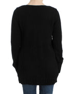 Cavalli Black knitted wool sweater