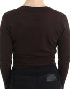 Cavalli Brown cropped wool cardigan