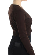 Cavalli Brown cropped wool cardigan