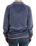 Cavalli Blue velvet zipup sweater