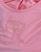 Cavalli Pink cotton tank top