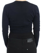 Cavalli Blue cropped wool cardigan