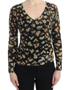 Cavalli Multicolor v-neck wool jumper