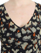 Cavalli Multicolor v-neck wool jumper