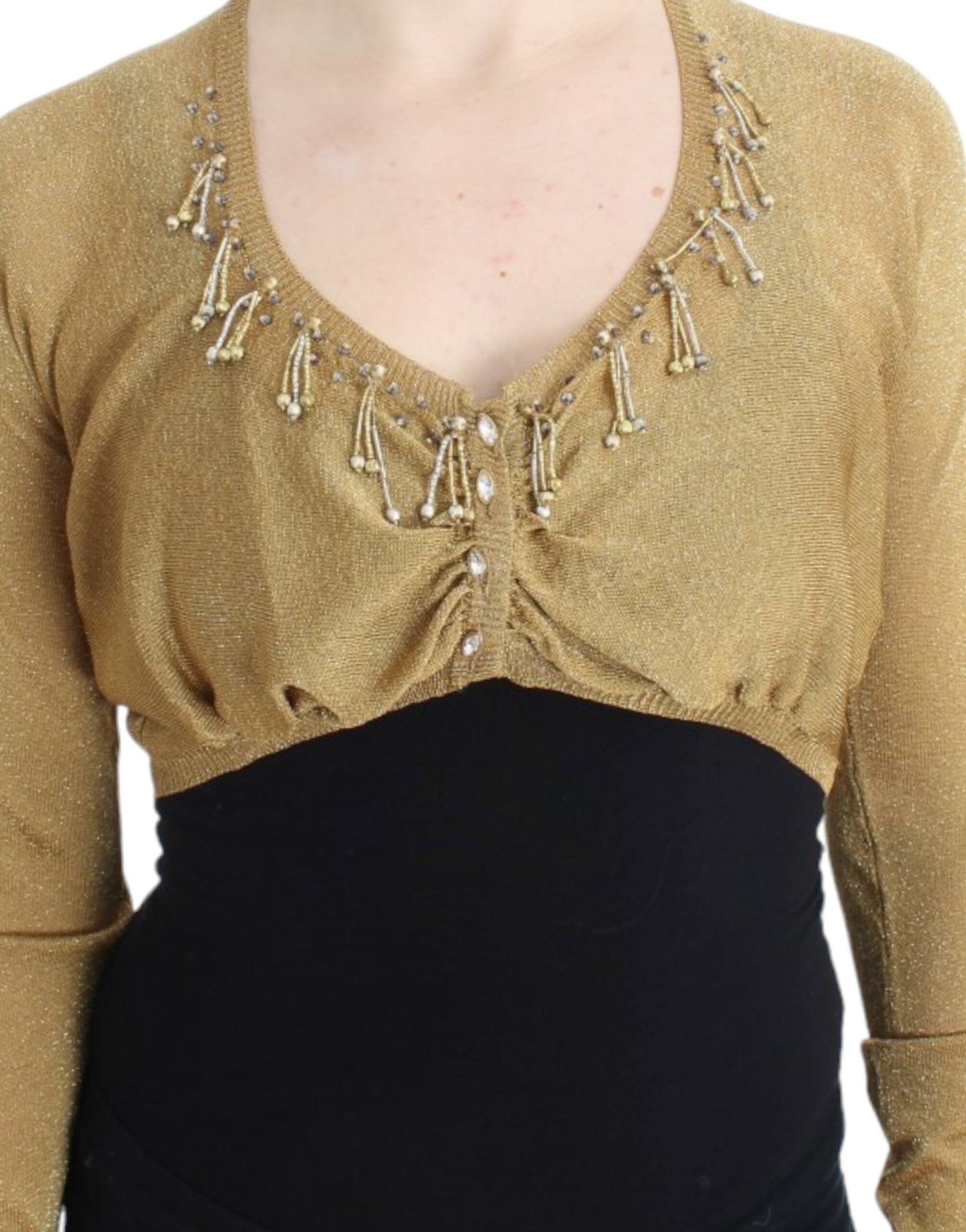 Cavalli Gold embellished gold shrug
