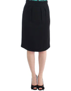 Cavalli Black wool pencil skirt