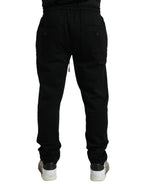 Dolce & Gabbana Black Cotton Logo Jogger Men Sweatpants Pants