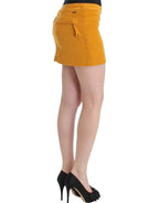 Costume National Yellow corduroy mini skirt