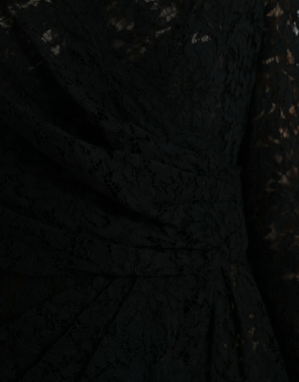 Dolce & Gabbana Black Bodycon Lace Cotton Sheath Mini Dress