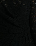 Dolce & Gabbana Black Bodycon Lace Cotton Sheath Mini Dress