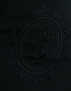 Dolce & Gabbana Black Floral Lace Viscose Bodycon Midi Dress