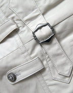 Dolce & Gabbana Beige Cotton High Waist Tapered Pants