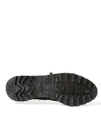 Dolce & Gabbana Black Leather Strap Men Ankle Boots Shoes
