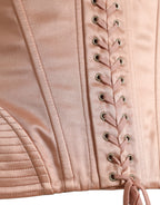 Dolce & Gabbana Pink Silk Stretch Belt Waist Strap Corset Top