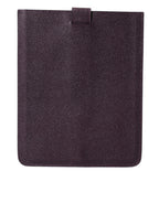 Dolce & Gabbana Dark Brown Leather Logo Plaque Cover Sleeve Tablet Case