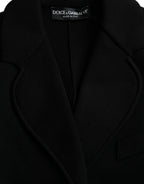 Dolce & Gabbana Black Viscose Single Breasted Blazer Jacket