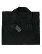 Miu Miu Black Canvas Denim Logo Shoulder Tote Shopping Bag