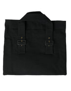 Miu Miu Black Canvas Denim Logo Shoulder Tote Shopping Bag