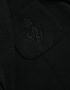 Dolce & Gabbana Black Wool Notch Single Breasted Coat Blazer