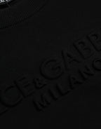 Dolce & Gabbana Black Cotton Long Sleeves Sweatshirt Sweater