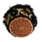 Dolce & Gabbana Beige Straw Snakeskin Pom Pom Crystal AGNESE Bag