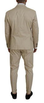 Dsquared² Beige Cotton Single Breasted 2 Piece CIPRO Suit