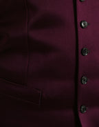 Dolce & Gabbana Maroon Satin Silk Waistcoat Dress Formal Vest