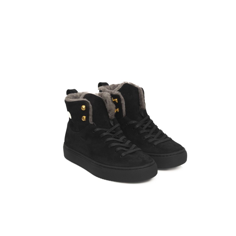 Cerruti 1881 Black Cowhide Women High Sneaker