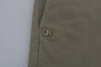 Daniele Alessandrini Beige Cotton Stretch Slim Fit Chinos