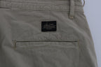 Daniele Alessandrini Beige Cotton Stretch Slim Fit Chinos