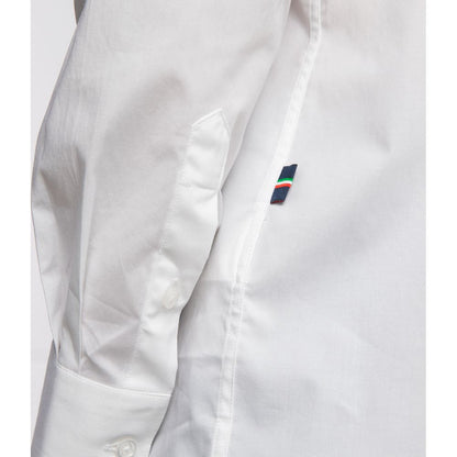 Aeronautica Militare "White Cotton Men's Shirt with Slim Fit Design"