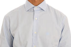 Cavalli Light Blue Cotton Slim Fit Dress Shirt