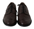 Dolce & Gabbana Brown Leather Brogue Derby Dress Shoes