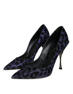 Dolce & Gabbana Violet Leopard Lurex High Heels Pumps Shoes