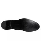 Dolce & Gabbana Black Calfskin Leather Derby Men Dress Shoes