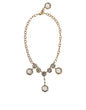 Dolce & Gabbana Gold Chain Brass Crystal Clock Statement Necklace