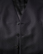 Dolce & Gabbana Black Wool Waistcoat Dress Formal Vest