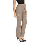 Vila Clothes Beige Viscose Cargo Pants