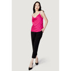 Vila Clothes Pink Polyester Tank Tops