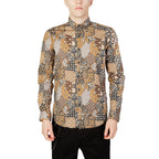 Gianni Lupo Beige Cotton Pattern Shirt