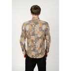 Gianni Lupo Beige Cotton Pattern Shirt
