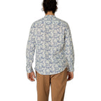 Gianni Lupo Blue Linen Pattern Shirt