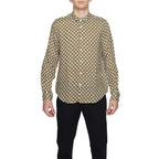 Gianni Lupo Beige Linen Pattern Shirt