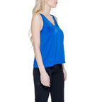 Vila Clothes Blue Polyester Top