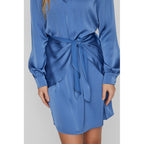Vila Clothes Blue Recycled Polyester Short Dress