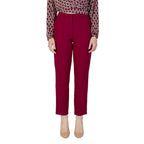Vila Clothes Bordeaux Polyester Casual Pants